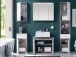 Waschbeckenunterschrank >Peter< in Beton aus MDF - 80x57x31cm (BxHxT)