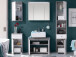 Hängeschrank >Peter< in Beton aus MDF - 38x71x23cm (BxHxT)