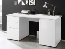 Büro-Set >Suzette< (7-teilig) in Weiß aus MDF - 158x76x35cm (BxHxT)
