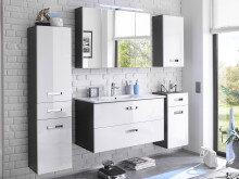 Unterschrank >Brooklyn< in Grau aus MDF - 38x72x31cm (BxHxT)