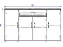 Sideboard >Lissy< in Sonoma-Eiche aus Kunststoff - 118x70x30cm (BxHxT)