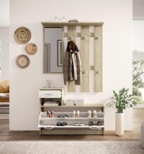 Garderoben-Set >Selene< in Sonoma-Eiche - 100x190x25cm (BxHxT)