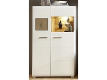 Vitrine >Kathlin< in Weiß/Matt aus Metall -...