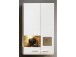 Hängevitrine >Kathlin< in Weiß/Matt aus Metall - 80x136x37cm (BxHxT)