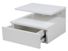 Nachttisch >Randers< in Weiß aus MDF - 35x22,5x32cm (BxHxT)