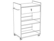 Rollwagen >Baku I< in Basalt aus Kunststoff - 59,4x89,5x39,7cm (BxHxT)