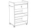 Rollwagen >Baku I< in Basalt aus Kunststoff - 59,4x89,5x39,7cm (BxHxT)