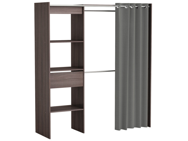 Kleiderschrank >Clara I< in Vulcano Eiche - 168,2x187x50cm (BxHxT)