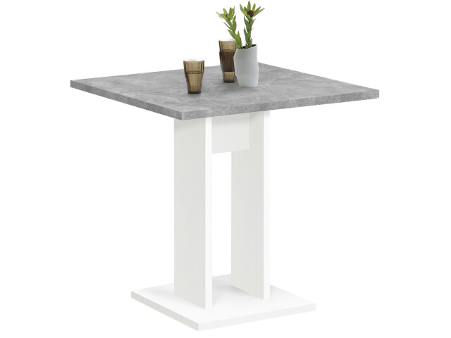 Esstisch >Yvette< in Beton Weiß - 70x77,5x70cm (BxHxT)