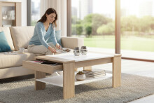 Couchtisch >Ariela I< in Sonoma-Eiche - 100x44x58cm (BxHxT)