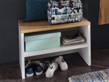 Sitzbank >Clayborn< in Weiß - 63x42x40cm (BxHxT)