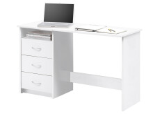 Schreibtisch >Mack< (B/H/T 123 x 76 x 50 cm) in Weiß - 123x76x50cm (BxHxT)