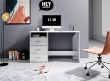 Schreibtisch >Mack< (B/H/T 123 x 76 x 50 cm) in Weiß - 123x76x50cm (BxHxT)