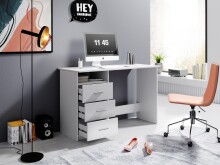 Schreibtisch >Mack< (B/H/T 123 x 76 x 50 cm) in Weiß - 123x76x50cm (BxHxT)