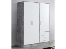 Kleiderschrank >Babbette< in Betonoptik - 144.6x200x60cm (BxHxT)