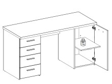 Schreibtisch >Balu< in Weiß/Matt - 145x76,3x60cm (BxHxT)
