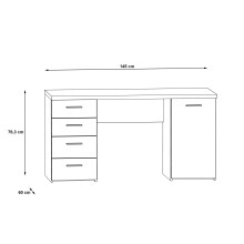 Schreibtisch >Balu< in Sandeiche Weiß matt - 145x76,3x60cm (BxHxT)