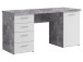 Schreibtisch >Balu< in Betonoptik Lichtgrau Weiß - 145x76,3x60cm (BxHxT)
