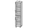 Hochschrank >Aggi< in Sonoma-Eiche aus Metall - 40.2x186.8x34.8cm (BxHxT)
