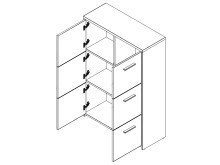 Kommode >Odessa< in Sonoma-Eiche Weiß - 77.2x112.7x29.6cm (BxHxT)