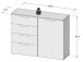 Kommode >Salinas I< in Weiß aus MDF - 109,9x84,9x34,1cm (BxHxT)