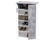 Schuhschrank >Gretna< in Weiß Betonoptik Lichtgrau - 68.9x120.4x36.3cm (BxHxT)