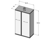 Midischrank >Arta< in Bianco Eiche Nachbildung - 62.8x108.4x34 (BxHxT)