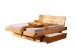 Massivholzbett >Morant Bay< mit Bettkasten in Kiefer eichefarbig geölt - 198x87x221,5cm (B/H/T)