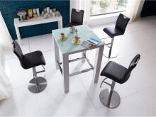 Barhocker >Amiens I< in Schwarz aus Edelstahl - 42x91x51cm (BxHxT)