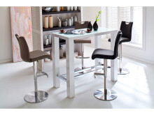 Barhocker >Amiens I< in Schwarz aus Edelstahl - 42x91x51cm (BxHxT)