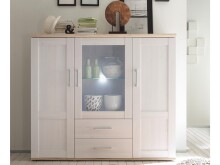 Highboard >Barbara< in Sibiu-Lärche aus Glas -...
