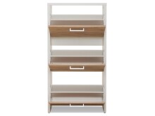 Schuhkipper >Filton< in Weiß Eiche - 61x115x25cm (BxHxT)