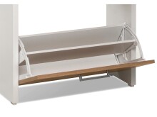 Schuhkipper >Filton< in Weiß Eiche - 61x115x25cm (BxHxT)