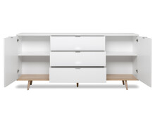 Sideboard >Dalarna< in Weiß aus Metall - 180x87x40cm (BxHxT)