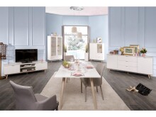 Sideboard >Dalarna< in Weiß aus Metall - 180x87x40cm (BxHxT)