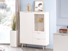 Highboard >Dalarna< in Weiß aus Metall -...