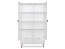 Vitrine >Dalarna< in Weiß aus Metall - 100x185x40cm (BxHxT)
