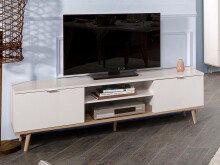TV-Board >Dalarna< in Weiß aus Metall -...