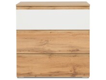 Kommode >Ravenna< in Honig-Eiche Weiß - 80x80x45cm (BxHxT)