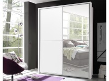 Schwebetürenschrank >Noni< in Weiß - 170x196x59cm (BxHxT)