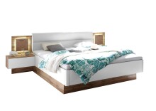 Bett >Constantin< in Wildeiche / Weiß - 305x26x33cm (BxHxT)