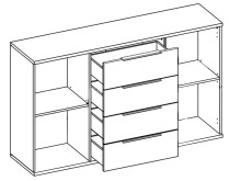 Sideboard >Constantin< in Wildeiche - 150x90x38cm (BxHxT)