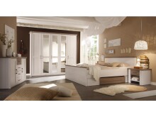Kleiderschrank >Lebbie< in Pinie Weiß - 241x212x62cm (BxHxT)