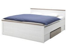 Bett >Lebbie< in Pinie Weiß - 186x91/49x42cm...