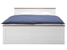 Bett >Lebbie< in Pinie Weiß - 186x91/49x42cm (BxHxT)