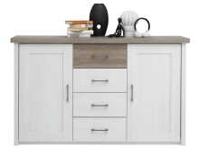 Sideboard >Lebbie< in Pinie Weiß - 150x90x42cm (BxHxT)