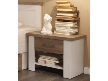 Nachtkommode >Lebbie< in Pinie Weiß Nachbildung - 60x49x42cm (BxHxT)