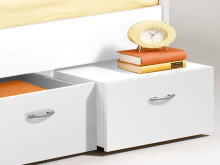 Bradford Modernes Einzelbett mit 3X Schubkästen 90 x 200 cm - Praktisches Jugendzimmer Kojenbett in Weiß - 95 x 66 x 204 cm (B/H/T)