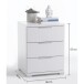 Nachtkommode >Nelli< in Weiß - 46x61x42cm (BxHxT)