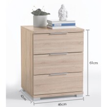 Nachtkommode >Nelli< in Sonoma-Eiche - 46x61x42cm (BxHxT)